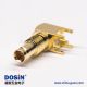 din f型连接器插PCB板穿孔式90度母头镀金穿墙式面板安装