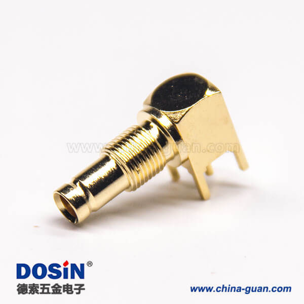 din f型连接器插PCB板穿孔式90度母头镀金穿墙式面板安装 din f型连接器插PCB板穿孔式90度母头镀金穿墙式面板安装