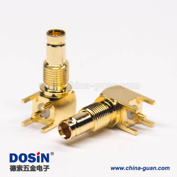 din f型连接器插PCB板穿孔式90度母头镀金穿墙式面板安装 din f型连接器插PCB板穿孔式90度母头镀金穿墙式面板安装
