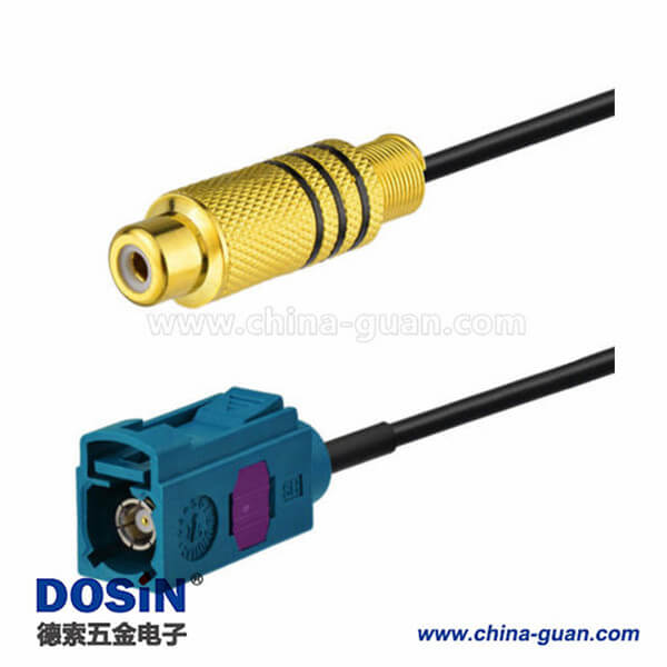 Fakra汽车连接器车头单元RCA母对Fakra Z母头直式15厘米 Fakra汽车连接器车头单元RCA母对Fakra Z母头直式15厘米