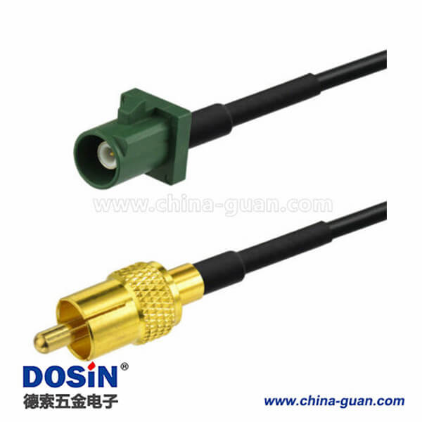 Fakra线缆连接器E型公头转RCA公头汽车倒车后视镜用线材15厘米 Fakra线缆连接器E型公头转RCA公头汽车倒车后视镜用线材15厘米