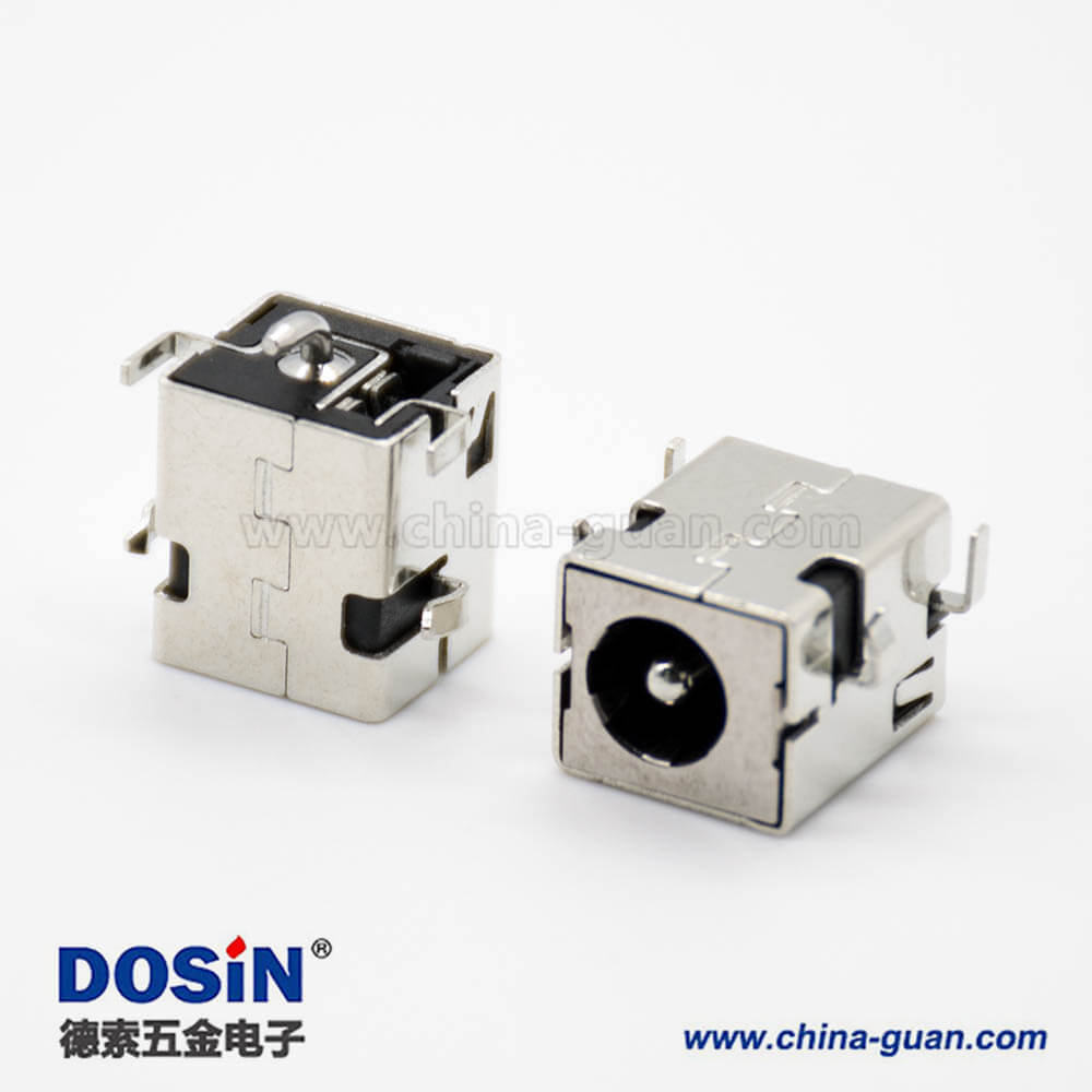 金属DC插座贴板5.5*2.1mm公头带屏蔽贴片焊接水平公头插座连接器 金属DC插座贴板5.5*2.1mm公头带屏蔽贴片焊接水平公头插座连接器