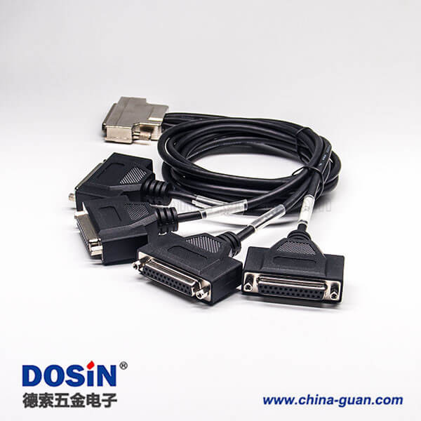 68针SCSI接口HPDB型公头转3HPDB25芯母 1HPDB型25芯公头连接线2米