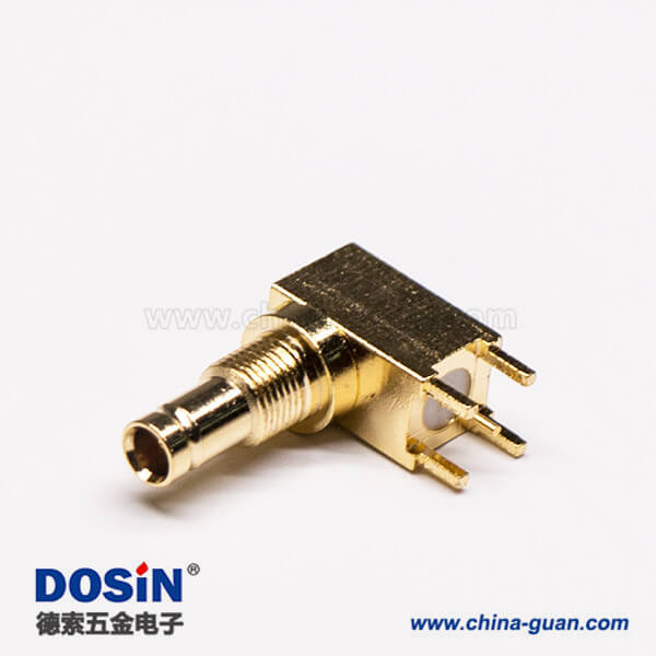 DIN 1.0 2.3接头弯式母头插板穿墙接PCB板 DIN 1.0 2.3接头弯式母头插板穿墙接PCB板