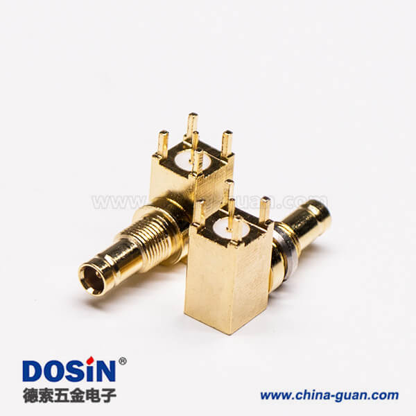 DIN 1.0 2.3接头弯式母头插板穿墙接PCB板 DIN 1.0 2.3接头弯式母头插板穿墙接PCB板