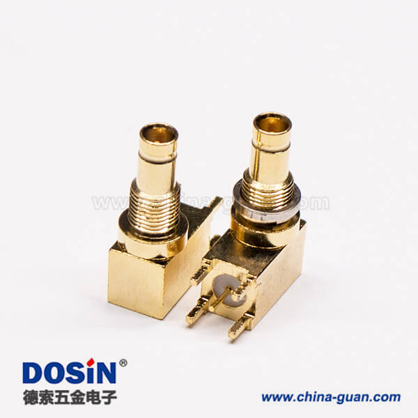 DIN 1.0 2.3接头弯式母头插板穿墙接PCB板 DIN 1.0 2.3接头弯式母头插板穿墙接PCB板