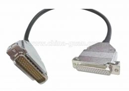 HDB线材44针公头直转母头直锌合金铁壳装配式连接线1米