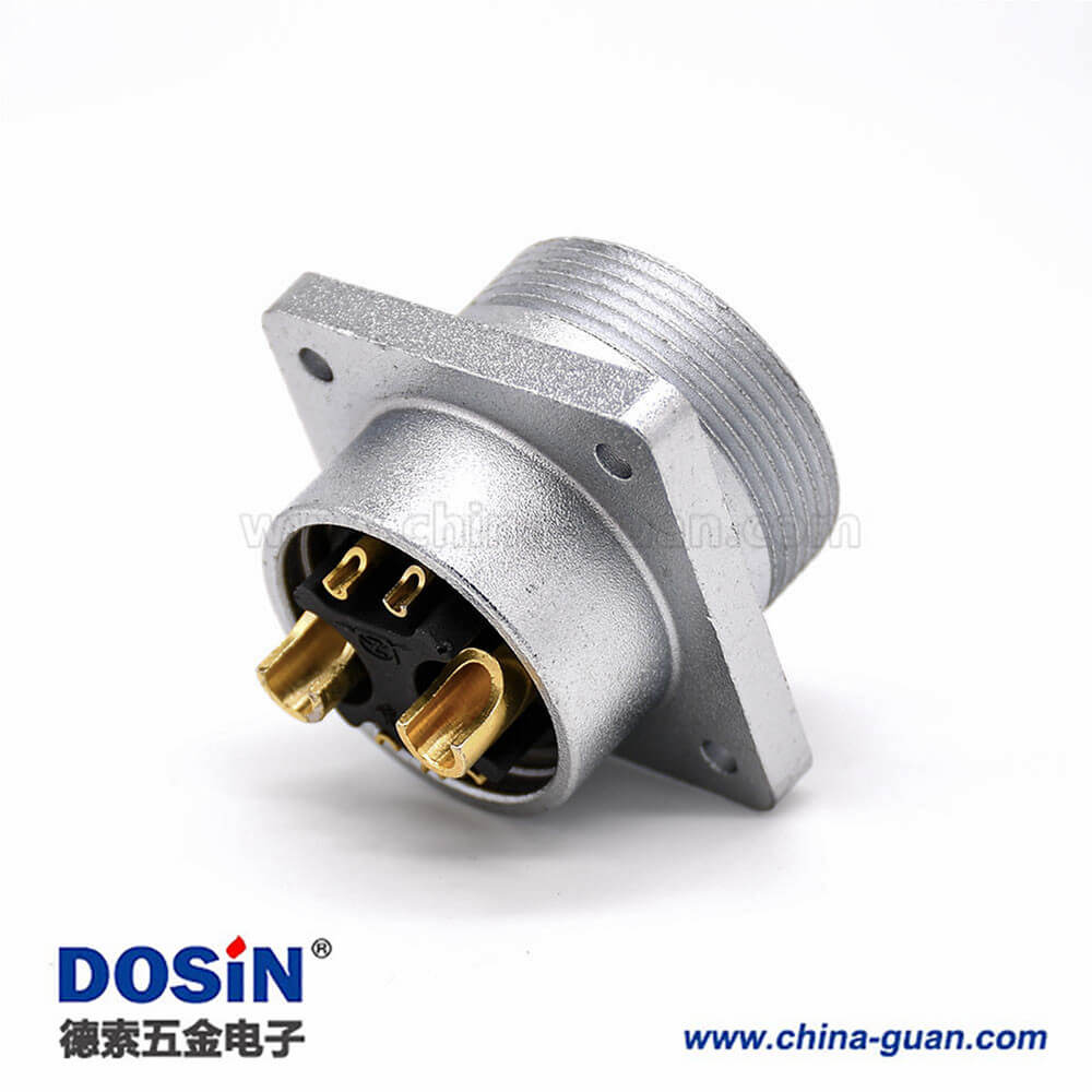 7P插座P32母头直式4孔法兰连接器 7P插座P32母头直式4孔法兰连接器