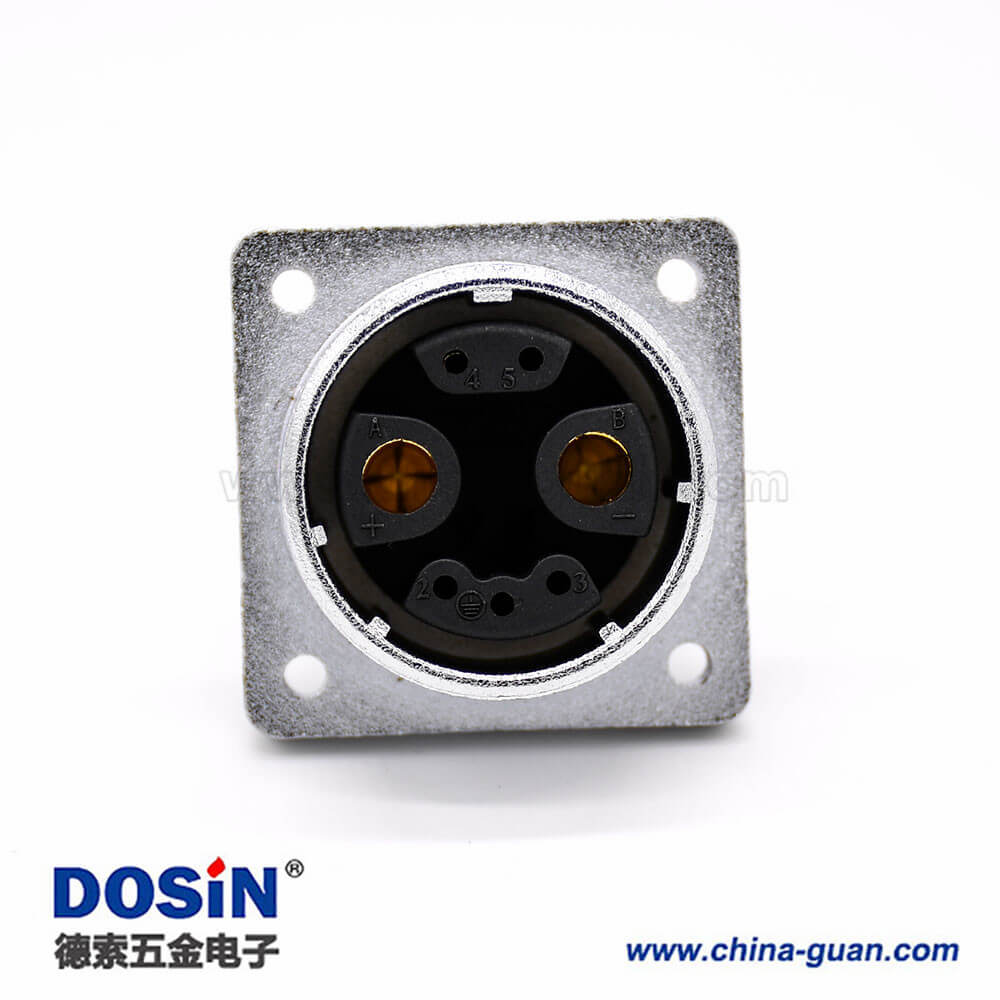 7P插座P32母头直式4孔法兰连接器 7P插座P32母头直式4孔法兰连接器