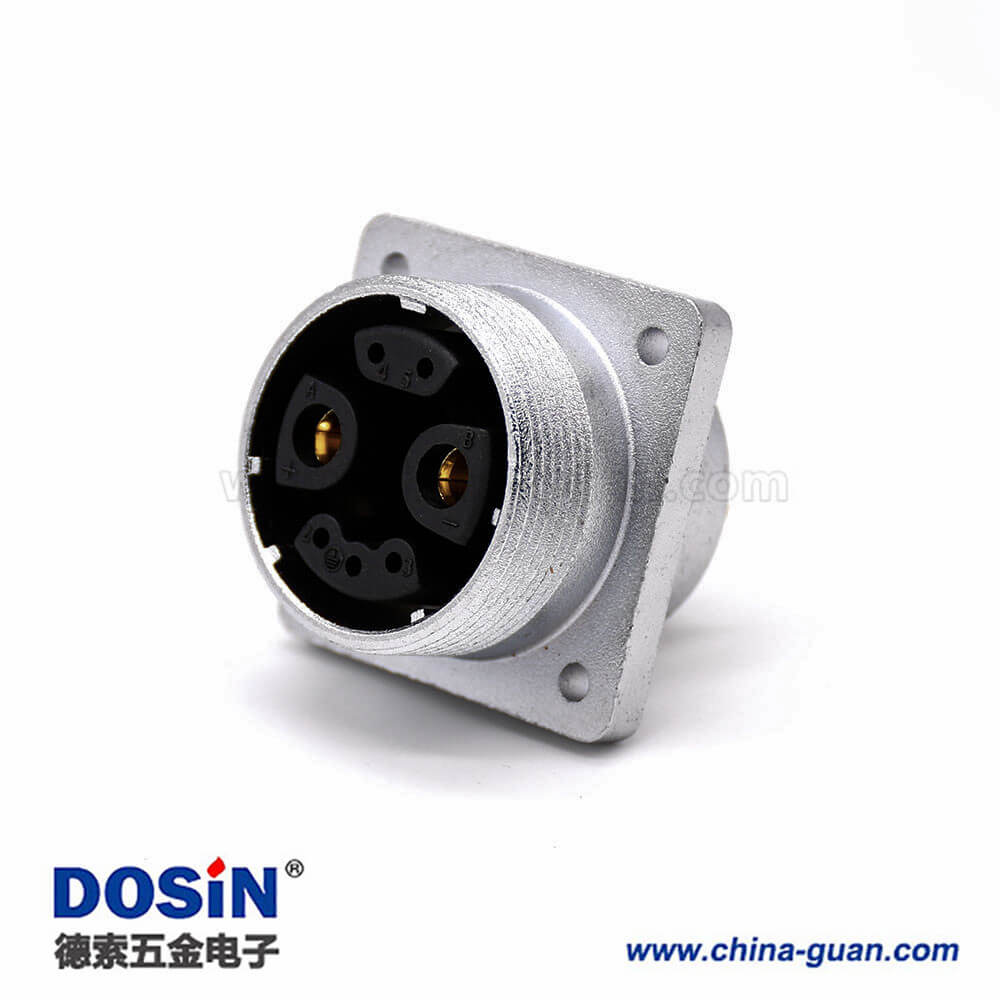 7P插座P32母头直式4孔法兰连接器 7P插座P32母头直式4孔法兰连接器