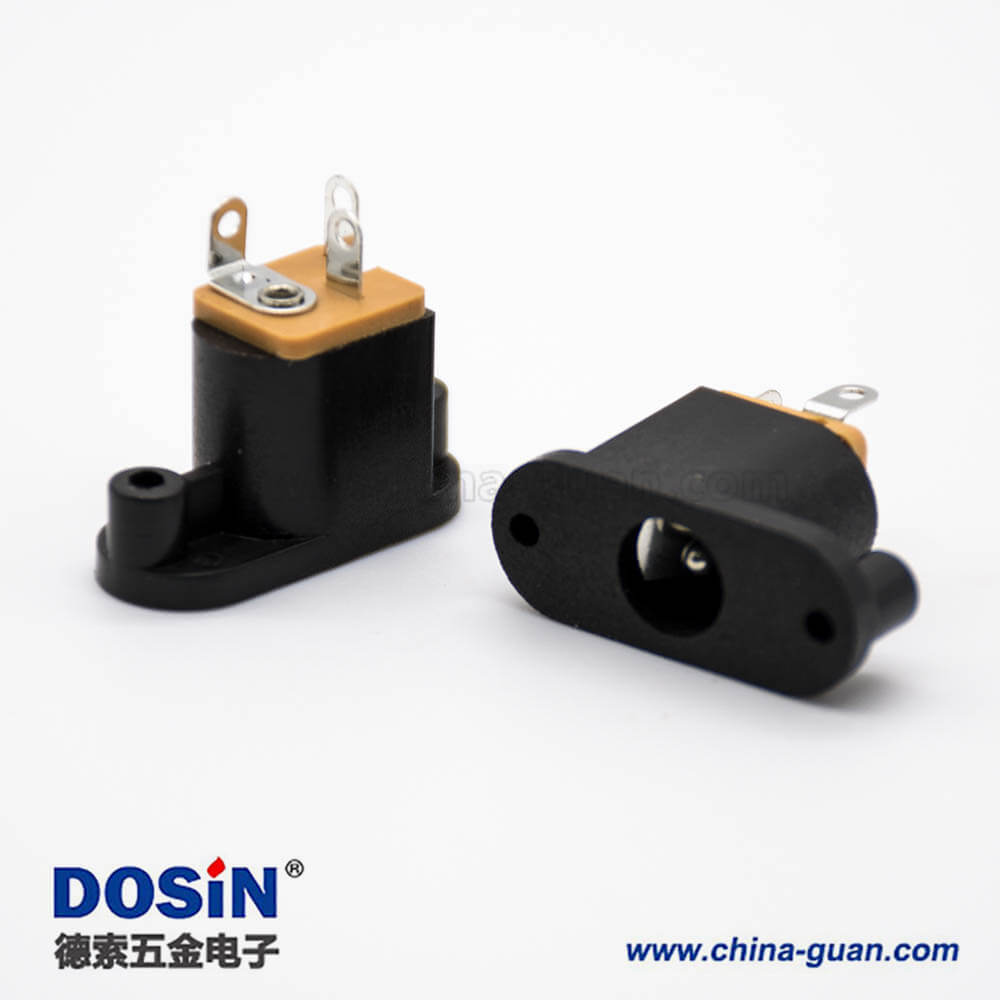 电源接口插座面板安装不带屏蔽插孔公头直式2孔法兰DC连接器 电源接口插座面板安装不带屏蔽插孔公头直式2孔法兰DC连接器