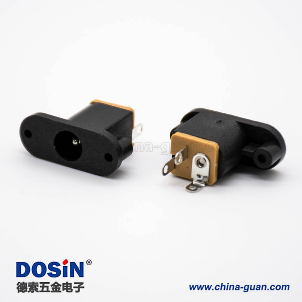 电源接口插座面板安装不带屏蔽插孔公头直式2孔法兰DC连接器 电源接口插座面板安装不带屏蔽插孔公头直式2孔法兰DC连接器