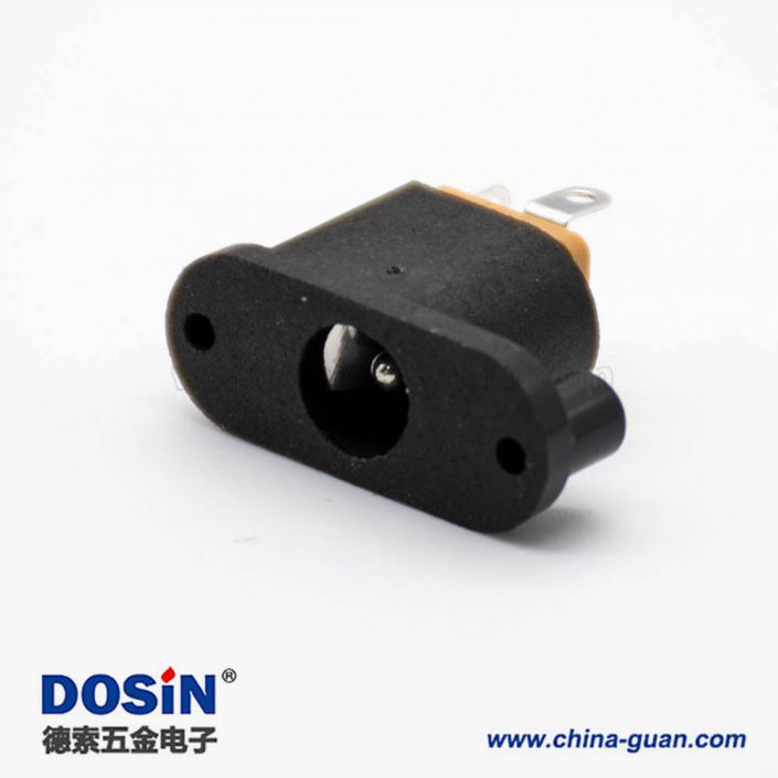 电源接口插座面板安装不带屏蔽插孔公头直式2孔法兰DC连接器 电源接口插座面板安装不带屏蔽插孔公头直式2孔法兰DC连接器