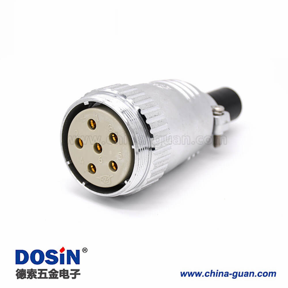 5芯插头P40直式圆形母头接线电缆连接器 5芯插头P40直式圆形母头接线电缆连接器