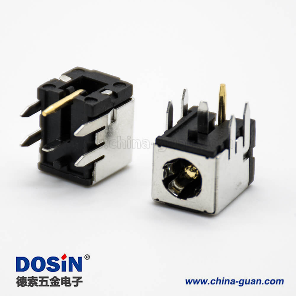 金属DC插座公带屏蔽插孔贴片焊接弯式电源连接器 金属DC插座公带屏蔽插孔贴片焊接弯式电源连接器
