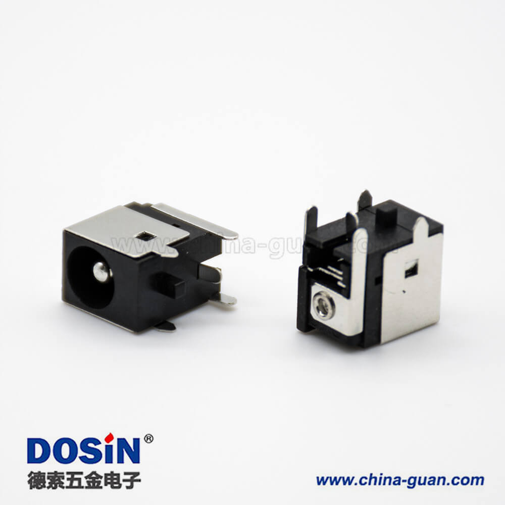 DC插口充电带屏蔽插座插孔贴片焊接弯式3.5*2.1毫米电源连接器