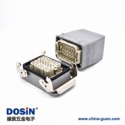 24芯重载连接器H10T开孔安装镀银螺钉PG29结构顶出口进线公母对接 24芯重载连接器H10T开孔安装镀银螺钉PG29结构顶出口进线公母对接