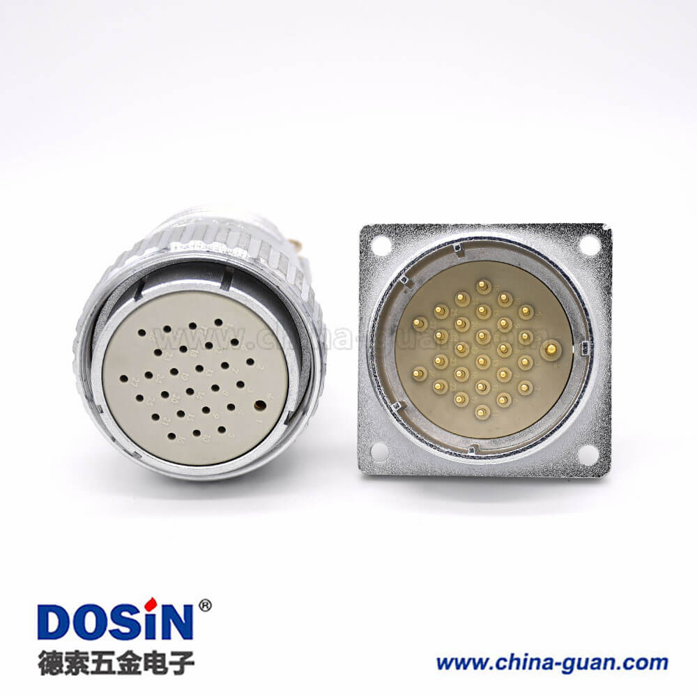 母头插头P48 27芯公插座直式一对连接器 母头插头P48 27芯公插座直式一对连接器