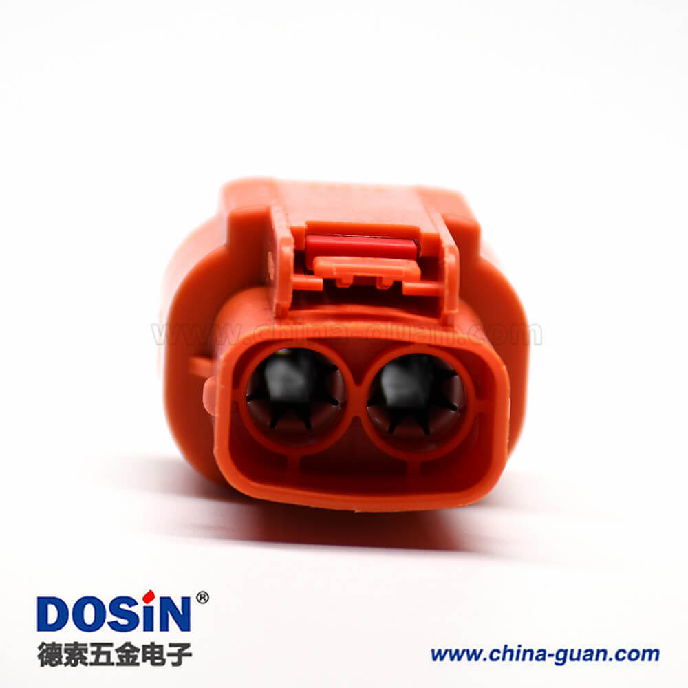 高压连接器直式插头2芯电流150A塑料绝缘体