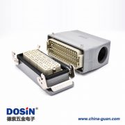 重载防水连接器60芯高结构斜出口开孔安装公母对接铁扣H24T外壳M40 重载防水连接器60芯高结构斜出口开孔安装公母对接铁扣H24T外壳M40