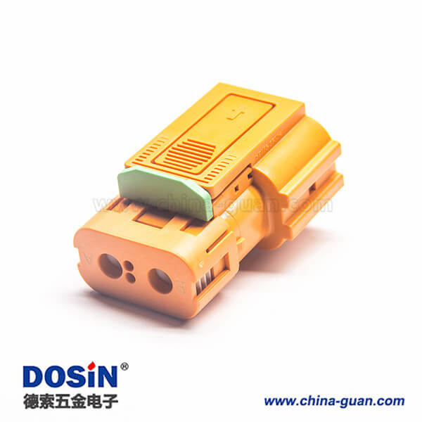 高压互锁HVIL2芯塑料绝缘体直式插头150A连接器 高压互锁HVIL2芯塑料绝缘体直式插头150A连接器