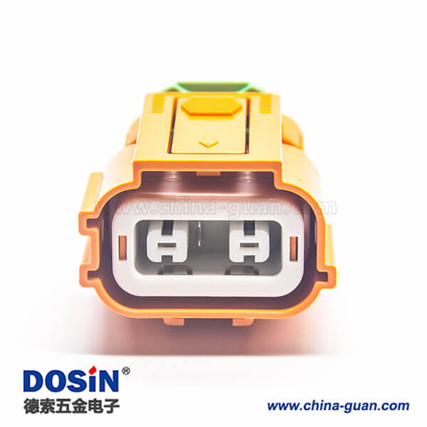 高压互锁HVIL2芯塑料绝缘体直式插头150A连接器 高压互锁HVIL2芯塑料绝缘体直式插头150A连接器