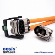 高压互锁插头125A弯式2芯金属外壳接线15CM连接线 高压互锁插头125A弯式2芯金属外壳接线15CM连接线