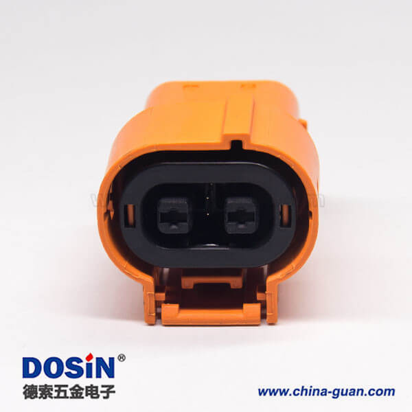 新能源汽车高压连接器插头2芯塑料电流150A直式互锁