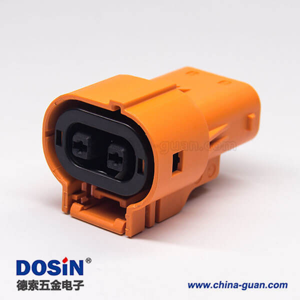 新能源汽车高压连接器插头2芯塑料电流150A直式互锁 新能源汽车高压连接器插头2芯塑料电流150A直式互锁