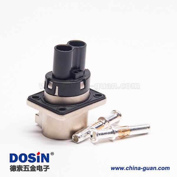 2芯35A高压互锁连接器插座金属带屏蔽 2芯35A高压互锁连接器插座金属带屏蔽