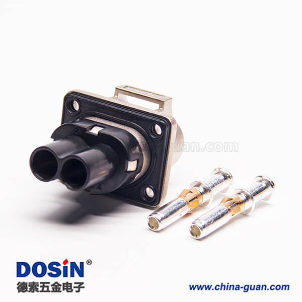 2芯35A高压互锁连接器插座金属带屏蔽 2芯35A高压互锁连接器插座金属带屏蔽