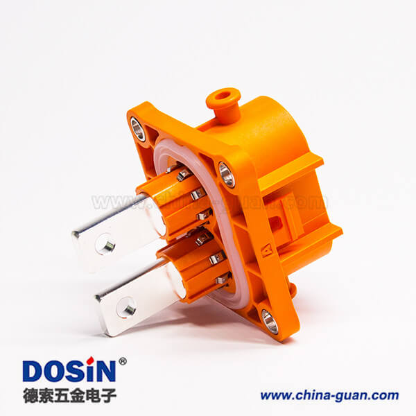 汽车连接器2芯200A高压自锁插座 汽车连接器2芯200A高压自锁插座