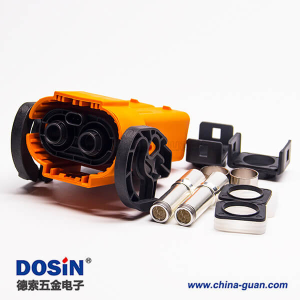 高压大电流连接器2芯200A插头安费诺泰科替代款