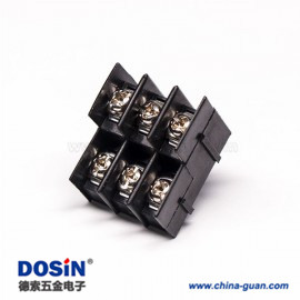 栅栏式双层接线端子6芯带螺丝黑色穿孔式接线连接器 栅栏式双层接线端子6芯带螺丝黑色穿孔式接线连接器