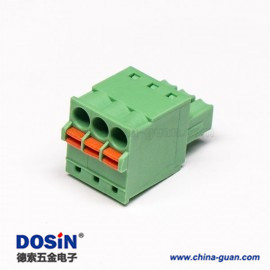 180度进线PCB接线端子弹簧式绿色直式插拔连接器 180度进线PCB接线端子弹簧式绿色直式插拔连接器