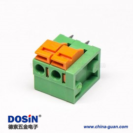 弹簧式免螺丝PCB接线端子4芯180度绿色穿孔式 弹簧式免螺丝PCB接线端子4芯180度绿色穿孔式