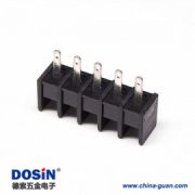 接线端子焊线直式5芯黑色穿孔式PCB板安装栅栏式端子接线 接线端子焊线直式5芯黑色穿孔式PCB板安装栅栏式端子接线