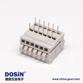 灰色端子台弯式弹簧式插PCB板12芯端子接线连接器 灰色端子台弯式弹簧式插PCB板12芯端子接线连接器