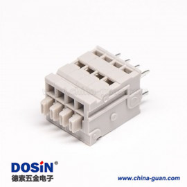 灰色接线端子双排8芯直式穿孔焊接弹簧式接线端子 灰色接线端子双排8芯直式穿孔焊接弹簧式接线端子
