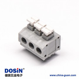 弹簧式接线端子灰色PCB板穿孔式6芯直式接线连接器 弹簧式接线端子灰色PCB板穿孔式6芯直式接线连接器