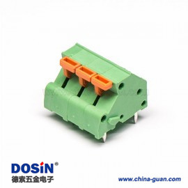 笼式弹簧端子3孔绿色6芯直式穿孔PCB板接线连接器 笼式弹簧端子3孔绿色6芯直式穿孔PCB板接线连接器