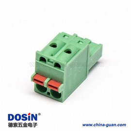 弹簧式PCB接线端子绿色插拔直式连接器 弹簧式PCB接线端子绿色插拔直式连接器
