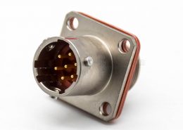 7芯插座公头直式面板安装卡口连接焊杯4孔法兰铝合金Y11P圆形电连接器10壳体