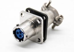 母插座3芯直式卡口连接12壳体面板安装4孔法兰焊接XCE连接器