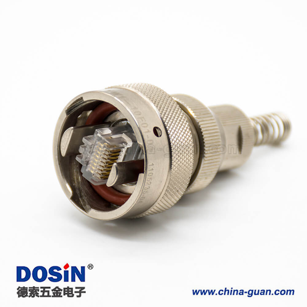 YW圆形连接器RJ-45内置接口类型卡口连接公母对接插头接线焊接插座面板安装焊接