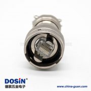 YW圆形RJ-45内置接口卡口连接公母对接插头接线焊接插座面板安装焊接4孔法兰直式连接器 YW圆形RJ-45内置接口卡口连接公母对接插头接线焊接插座面板安装焊接4孔法兰直式连接器