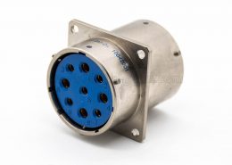 XCD圆形电连接器转接座公转母9芯33壳体卡口连接面板安装4孔法兰化学镀镍