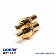 Pogo Pin焊接直式黄铜镀金单芯插件式异形连接器 Pogo Pin焊接直式黄铜镀金单芯插件式异形连接器