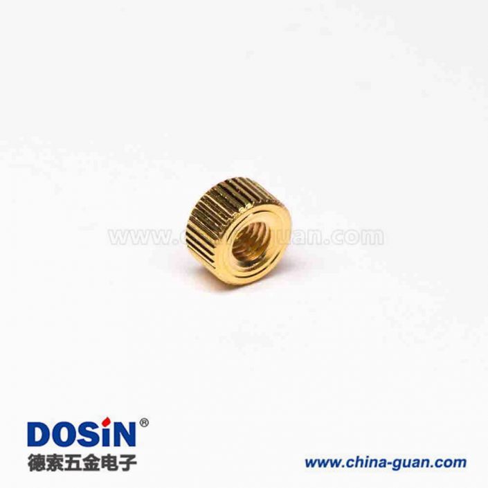 五金件黄铜表面滚花纹螺母 五金件黄铜表面滚花纹螺母