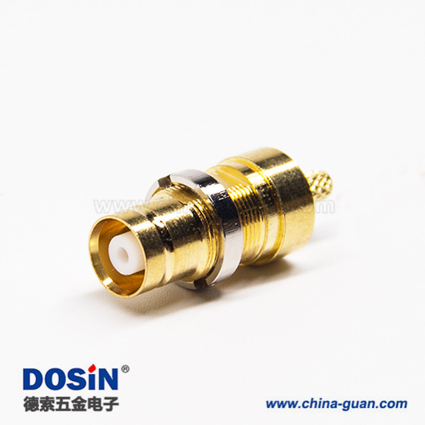 1.6 5.6接ST212 DIN1.6/5.6连接器直式母头穿墙镀金压接式接线